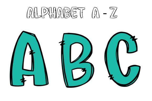 Back to School Alphabet Doodle Green: A Creative Design Asset