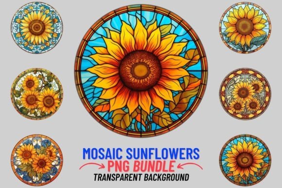 Bring Joy to Your Designs with Stained Glass Sunflower Sublimation