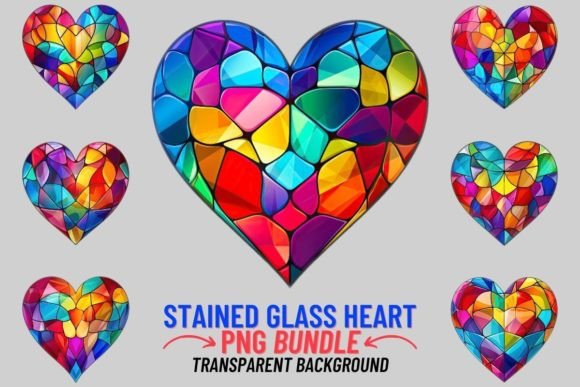 Crafting Digital Love: The Art of Stained Glass Heart Sublimation