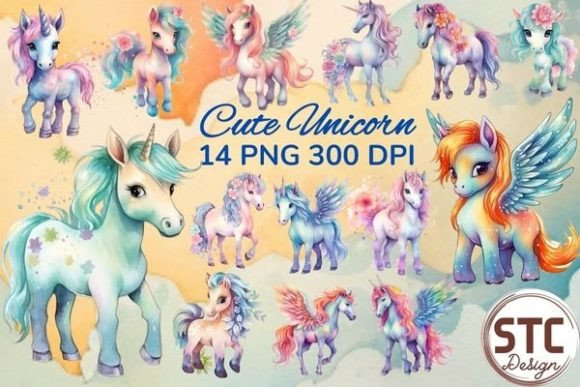 Cute Unicorn Watercolor Sublimation: A Whimsical Design Asset
