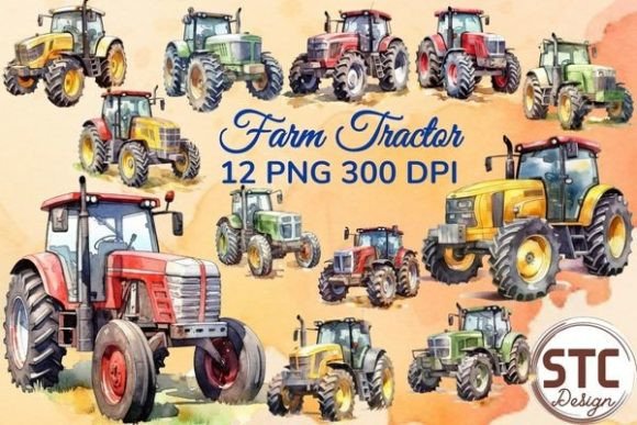 Farm Tractor Watercolor Sublimation: A Design Asset for Every Creator