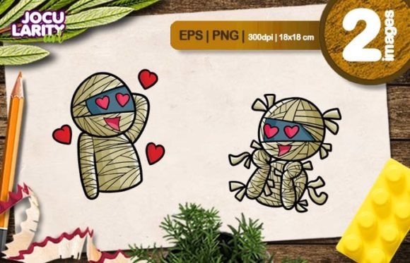 Funny Mummy in Love: A Cartoon Illustration for Every Project