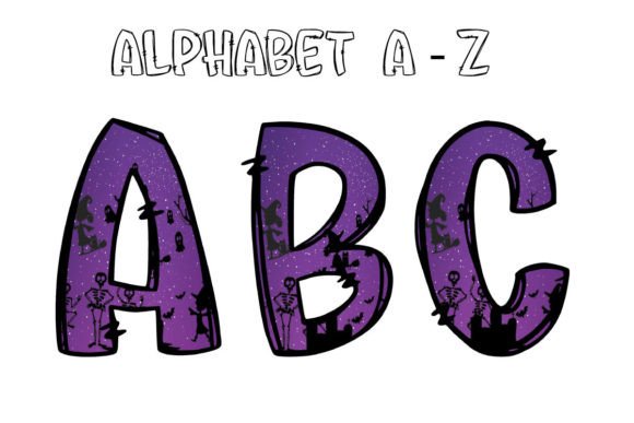 Halloween Alphabet Letters Doodle 3: A Designer's Guide