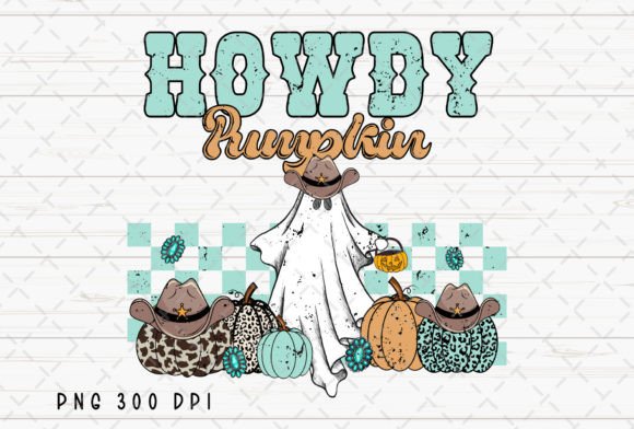 Howdy Pumpkin Western Halloween Ghost: A Creative Design Asset