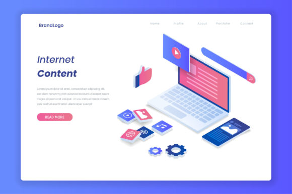 Internet Content Vector Isometric: A Modern Design Asset