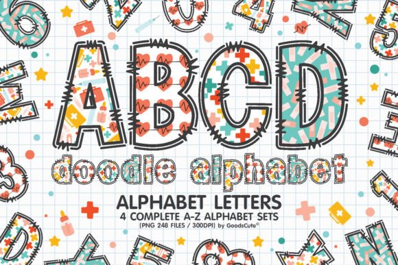 Medical Nurse Alphabet a-Z Letters PNG: Creative Design Guide
