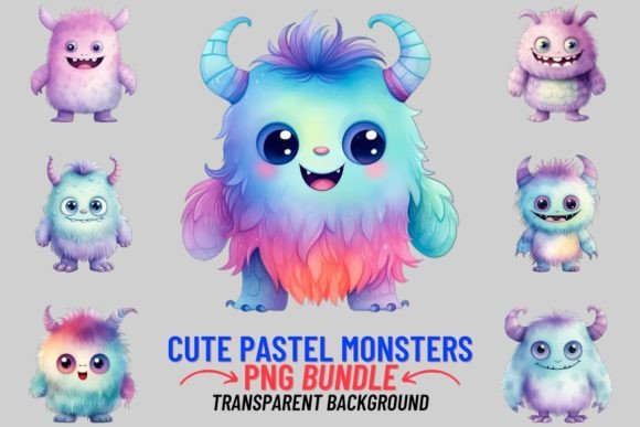 Playful Visual Identity: Integrating Pastel Watercolor Monsters