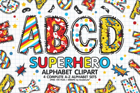 Superhero Alphabet a-Z Letters PNG: Design Power Unleashed
