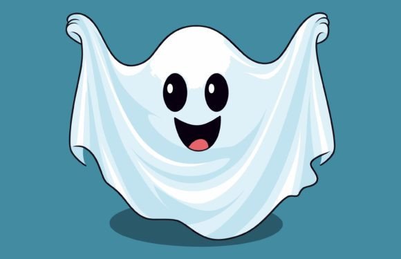 White Sheet Ghost Vector Illustration: A Playful Asset for Designers
